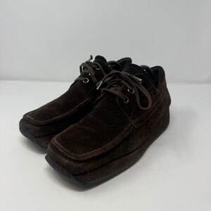 Stephane Kelian Paris Platform Loafer Shoes Mens 11 Brown Suede Leather Moccasin